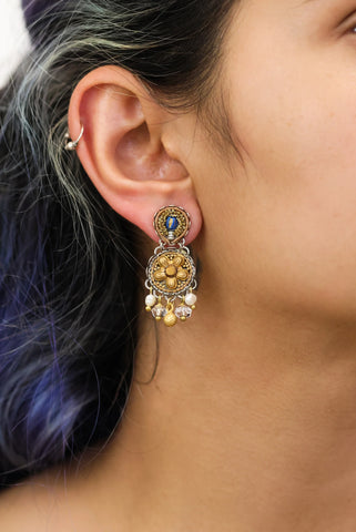 Ayala Bar - N2256 Gilda, Gold Vibrant Earring-Gold Totem Set