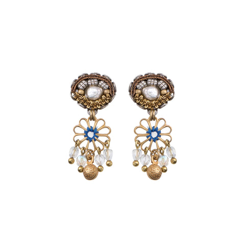 Ayala Bar - N2258 Althea Gold Flower Earring-Gold Totem Set