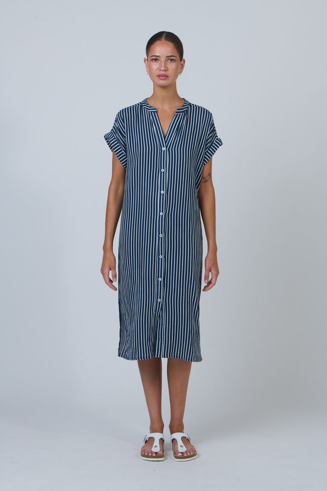 Namastai - Mooring Lines Button Through Long Shirt/ Dress