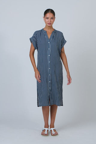 Namastai - Mooring Lines Button Through Long Shirt/ Dress