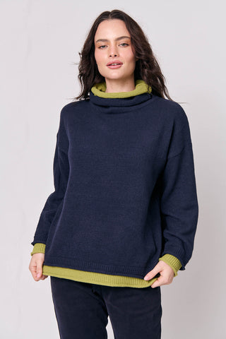 Namastai - Cowl Neck Jumper - Navy