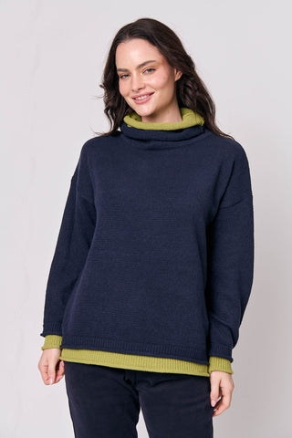Namastai - Cowl Neck Jumper - Navy