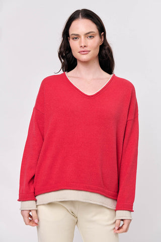 Namastai - V Neck Jumper - Poppy