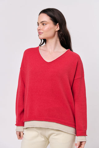 Namastai - V Neck Jumper - Poppy