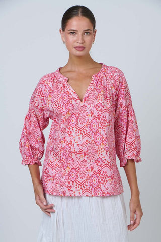 Namastai - Rose Souk Cotton Top-Pinks