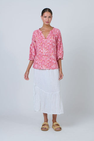 Namastai - Rose Souk Cotton Top-Pinks