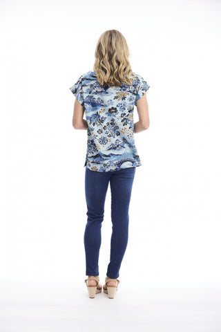 Orientique - Nanjing Rolled Neckline Top