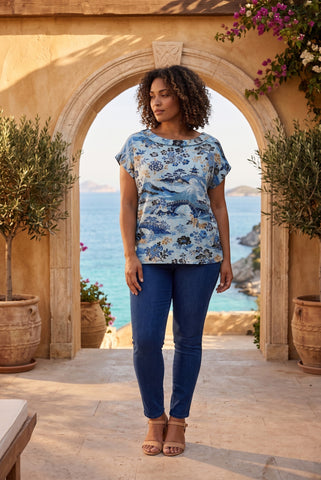 Orientique - Nanjing Rolled Neckline Top