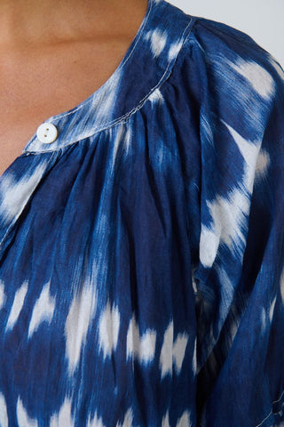 Namastai - Shadow Typhoon Crinkle Cotton Top - Shibori Indigo