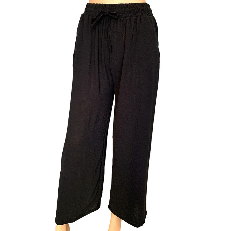 AUTN - Wide Leg Long Pant Black