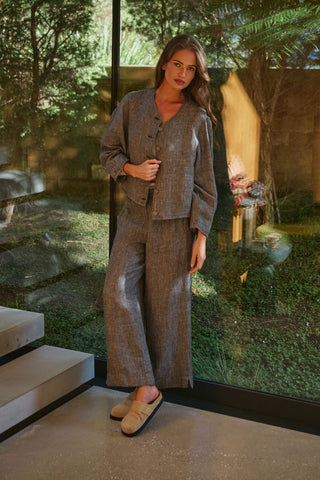 Naturals by O&J - Classic Linen Trouser-Tarragon