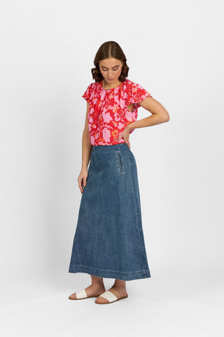 Knewe - Perry Skirt-Mid Wash Denim