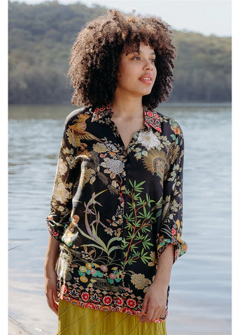 Cienna - Phoenix Night Print Shirt