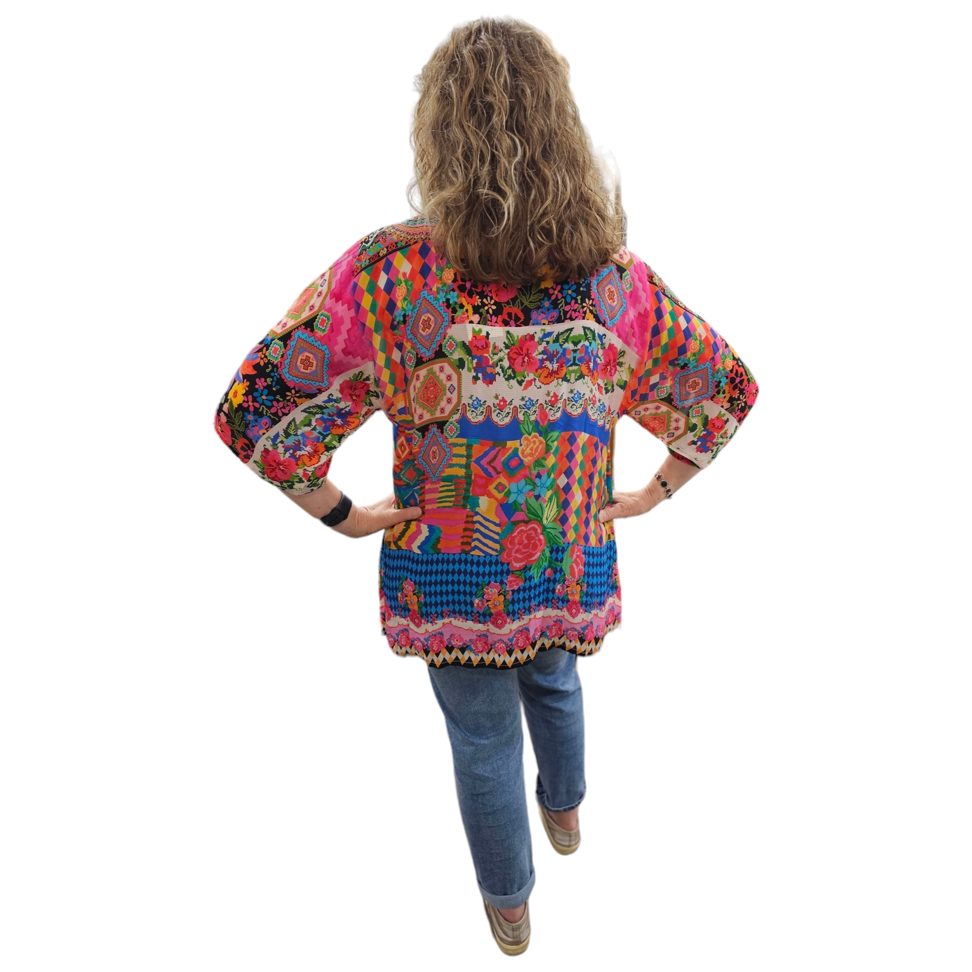 Melange -  Multi Patch Tapestry Print Easy Top