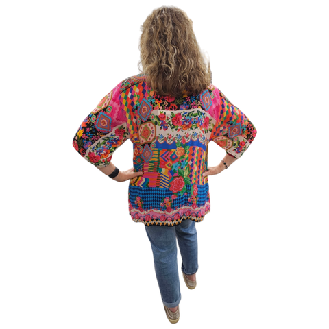 Melange -  Multi Patch Tapestry Print Easy Top