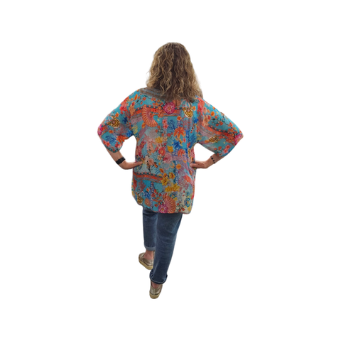 Melange -  Aqua Floral Easy Top
