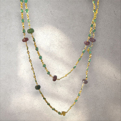 MCJewels - Longstation Necklace _  Tourmaline and Emerald