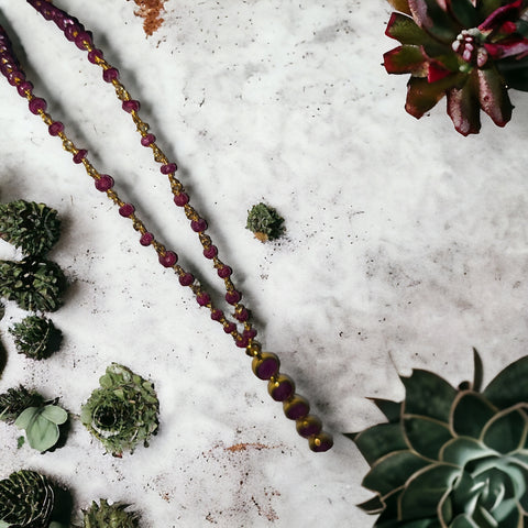 MCJewels - Longstation Necklace _ Ruby Beaded With Pendant