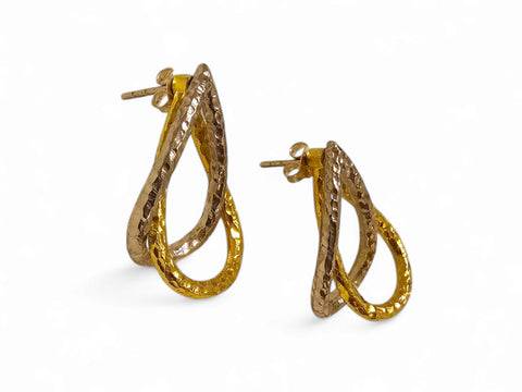 MCJewels - Hammered Intertwined Teardrop Earrings