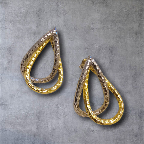 MCJewels - Hammered Intertwined Teardrop Earrings
