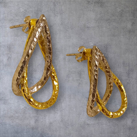 MCJewels - Hammered Intertwined Teardrop Earrings