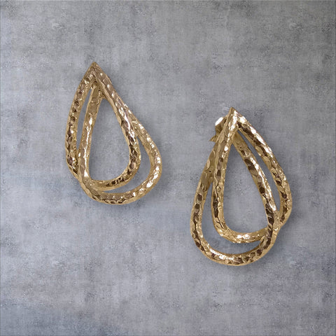 MCJewels - Hammered Intertwined Teardrop Earrings