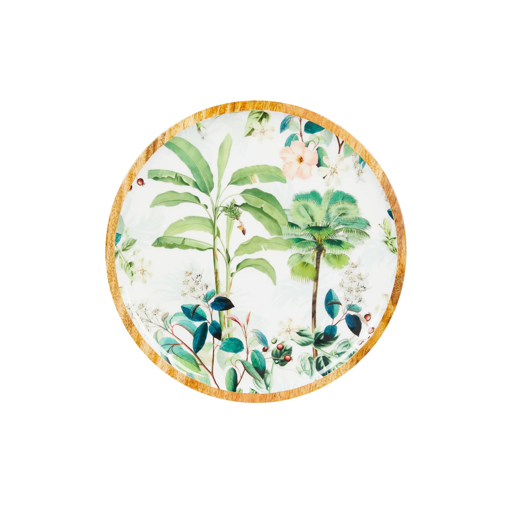 Mangowood Platter – 35cm Palm Forest