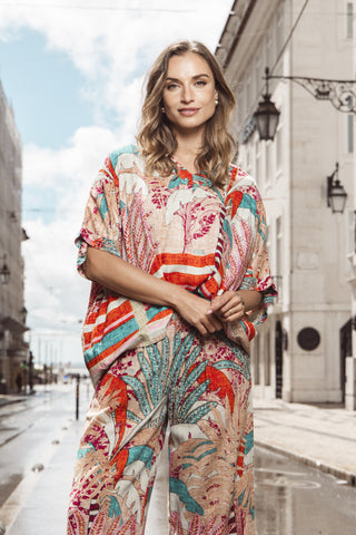 Orientique - Ponta Verde Oversized V Neck Top