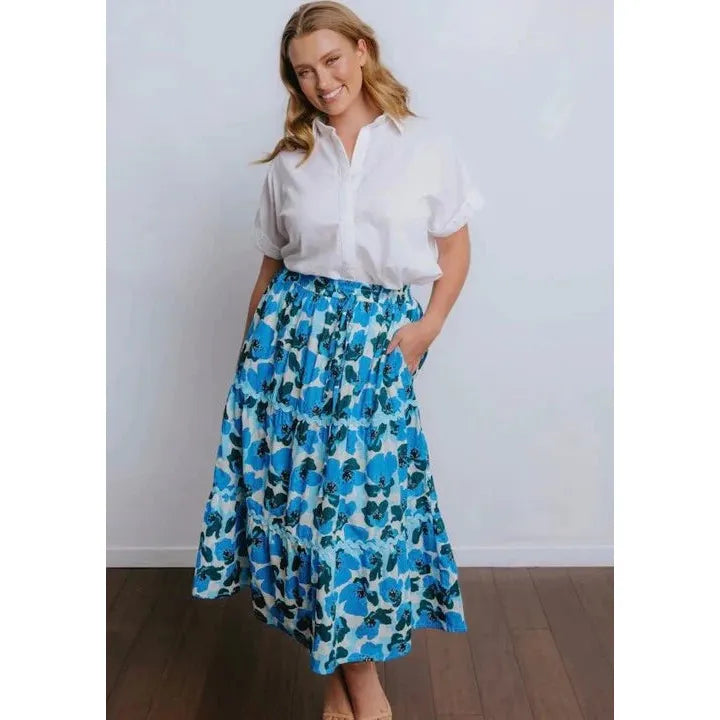 Collectivo - Poppy Print Ricrac Skirt
