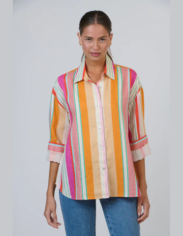 enveloppe - Linen Boyfriend Shirt-Provence