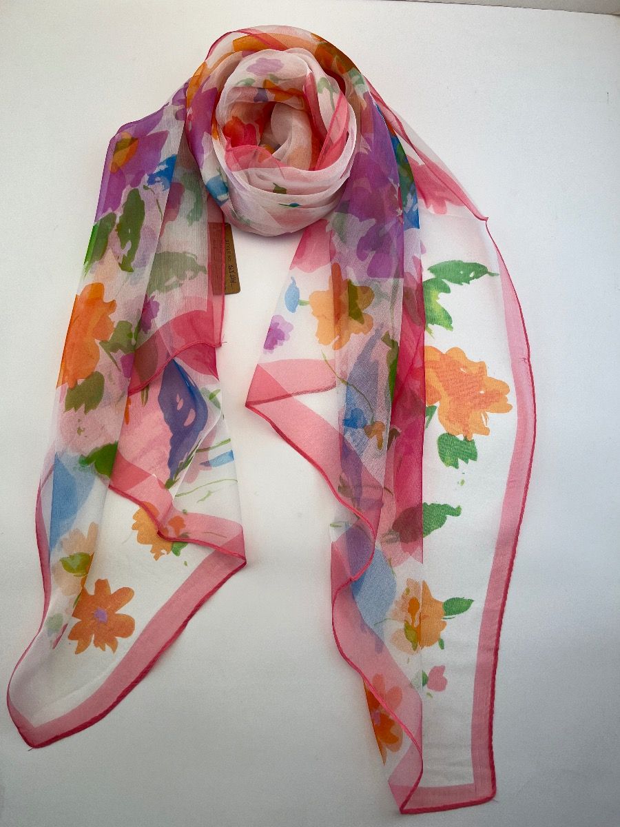 Zura - Classic Silk Scarf - Spring Floral