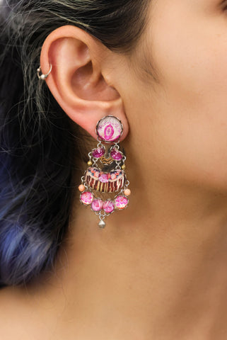 Ayala Bar - R2225 Jasmin Vibrant Earring-Rose Embrace Set