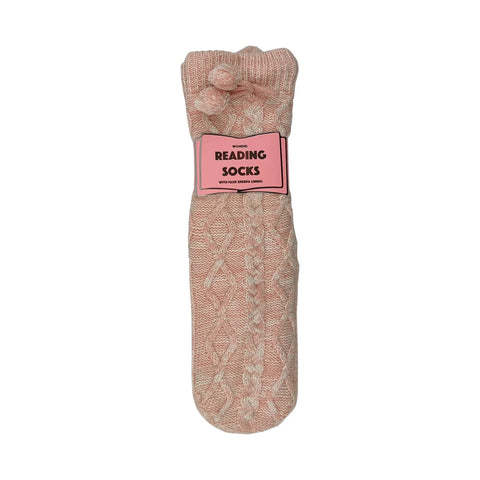 Artico Reading Socks - Pink Cable Women's Med