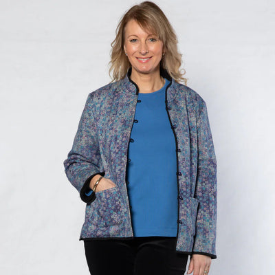 Equinox - Reversible Oriental Styled Jacket-Blue/ Black