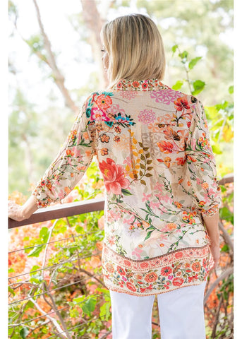 Cienna - Rouge Bloom Print Shirt