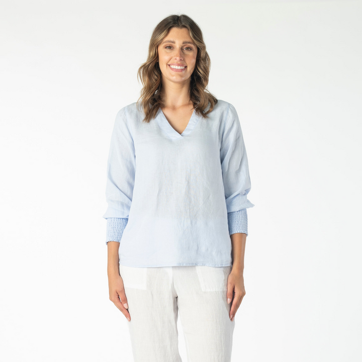 Renoma - V Neck Top Sky
