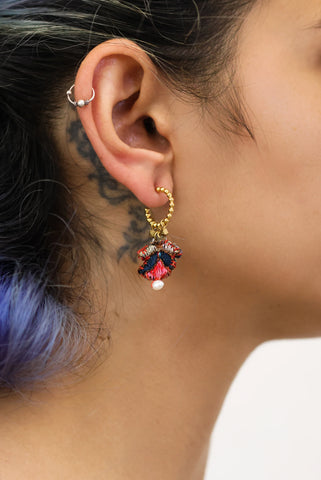 Ayala Bar - SE2263 Zara Small Hoop Earrings-Embroidered Garden Set