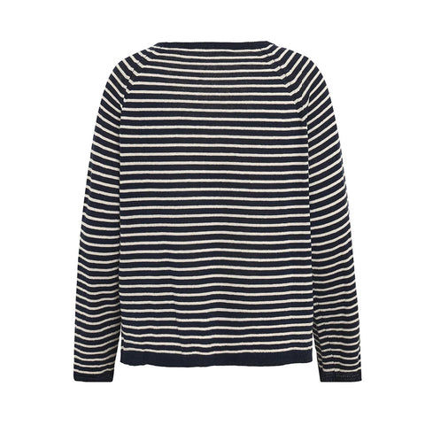 Mansted - Story Linen/Hemp Breton Top – Navy