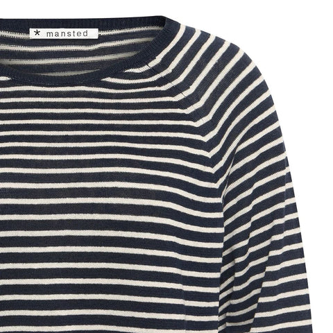 Mansted - Story Linen/Hemp Breton Top – Navy