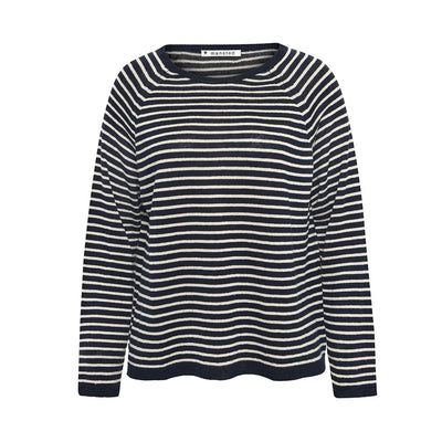 Mansted - Story Linen/Hemp Breton Top – Navy