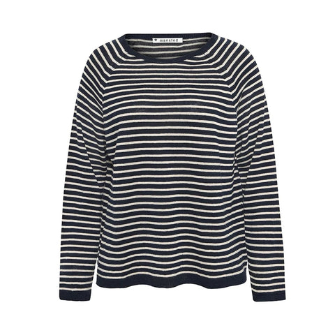Mansted - Story Linen/Hemp Breton Top – Navy