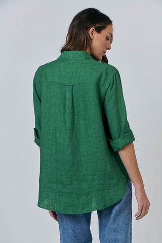 enveloppe - Linen Boyfriend Shirt-Sapin