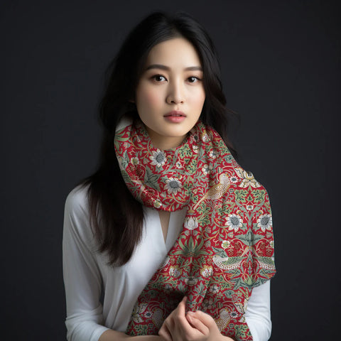 Artico - Scarf William Morris Strawberry Thief Red