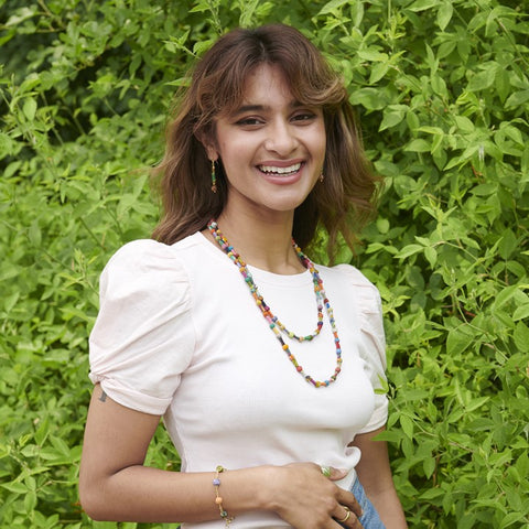 WorldFinds - Scrolled and Dotted Kantha Necklace