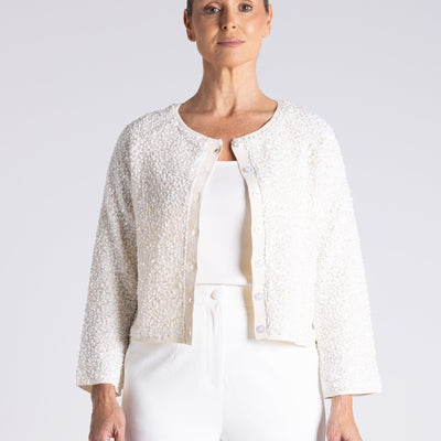Two T's - Sequin Cardi - Milk
