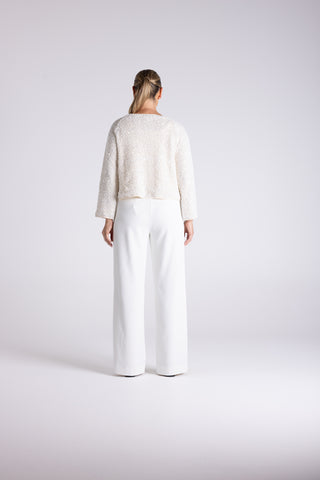 Two T's - Sequin Cardi - Milk