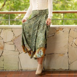 Cienna - Double Layer Wrap Skirt - Sherwood