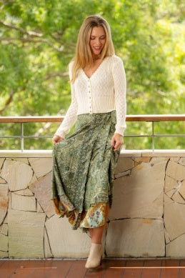 Cienna - Double Layer Wrap Skirt - Sherwood