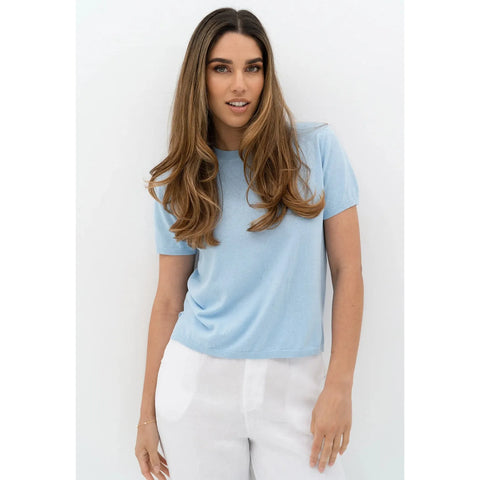 Humidity - Signature Knit Tee Soft Blue