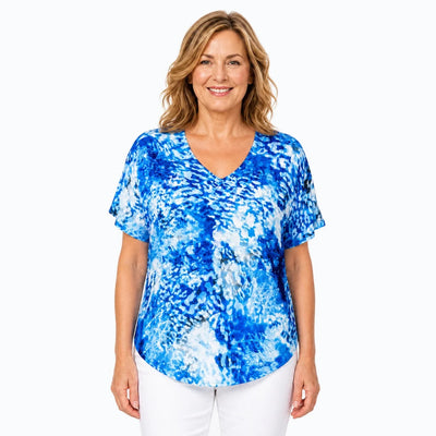 Claire Powell - Modal V Neck Top-Snow Cat
